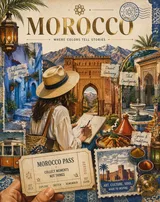 Algeria Travel Card Collage Poster Morocco