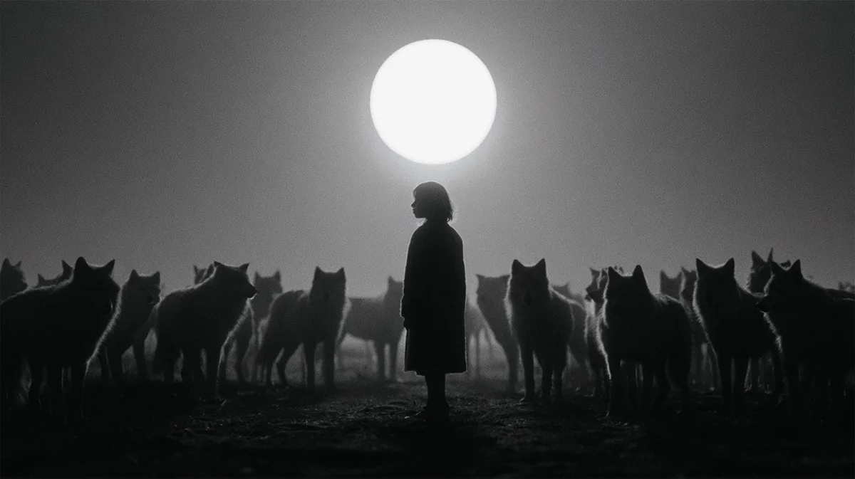Raised By Wolves Black White Photography Feral prompt example