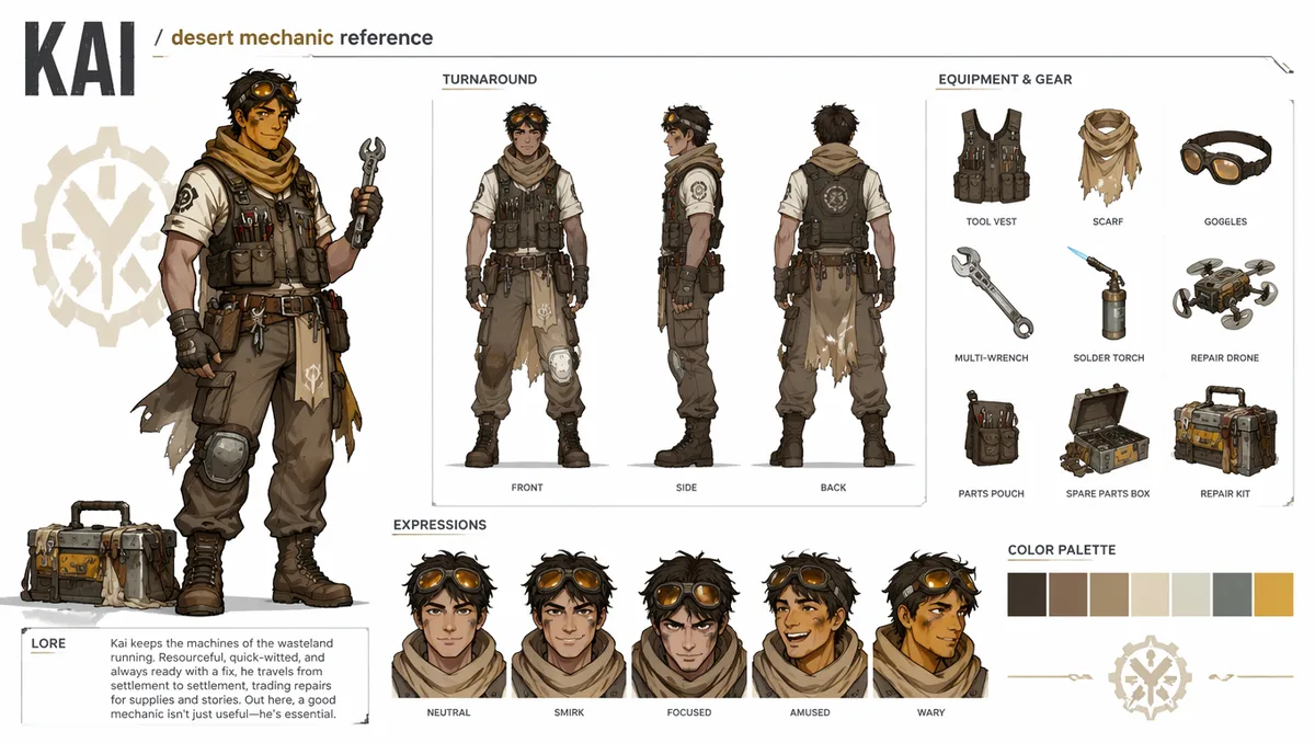 Official-Style Character Reference Sheet AI Prompt 2