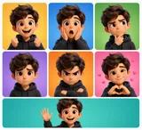Consistent Avatar Emotion Grid Variant 01