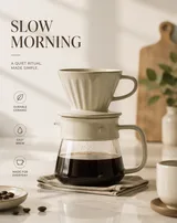 Image To Image Premium Object Product Display Ceramic Pour Over Set Quiet Premium Home Ritual