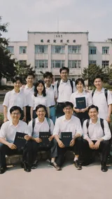 Nostalgic School Graduation Group Photo Variant 01