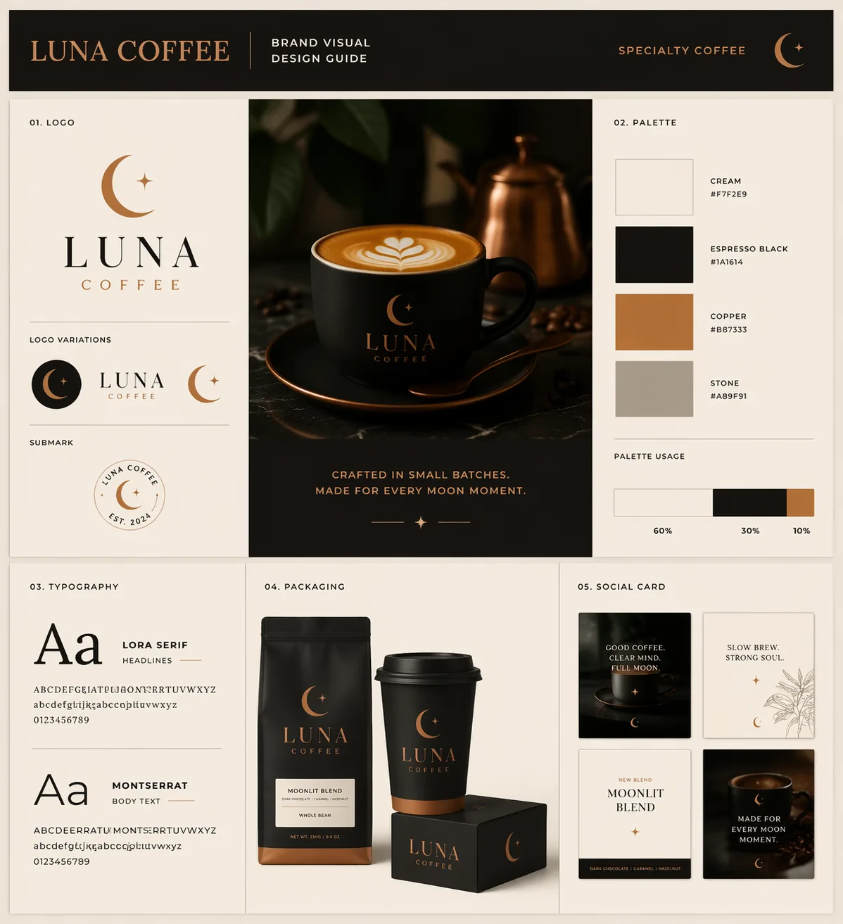 Brand Visual Design Guide Board AI prompt example