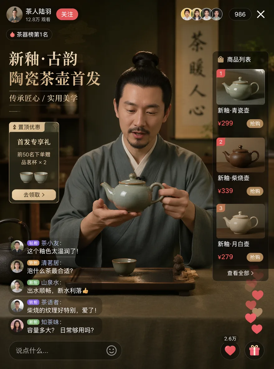 Ancient Style Livestream UI Screenshot AI 2