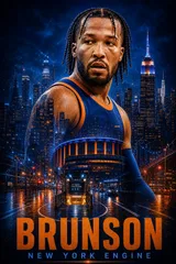 Brunson New York Double Exposure Basketball Poster