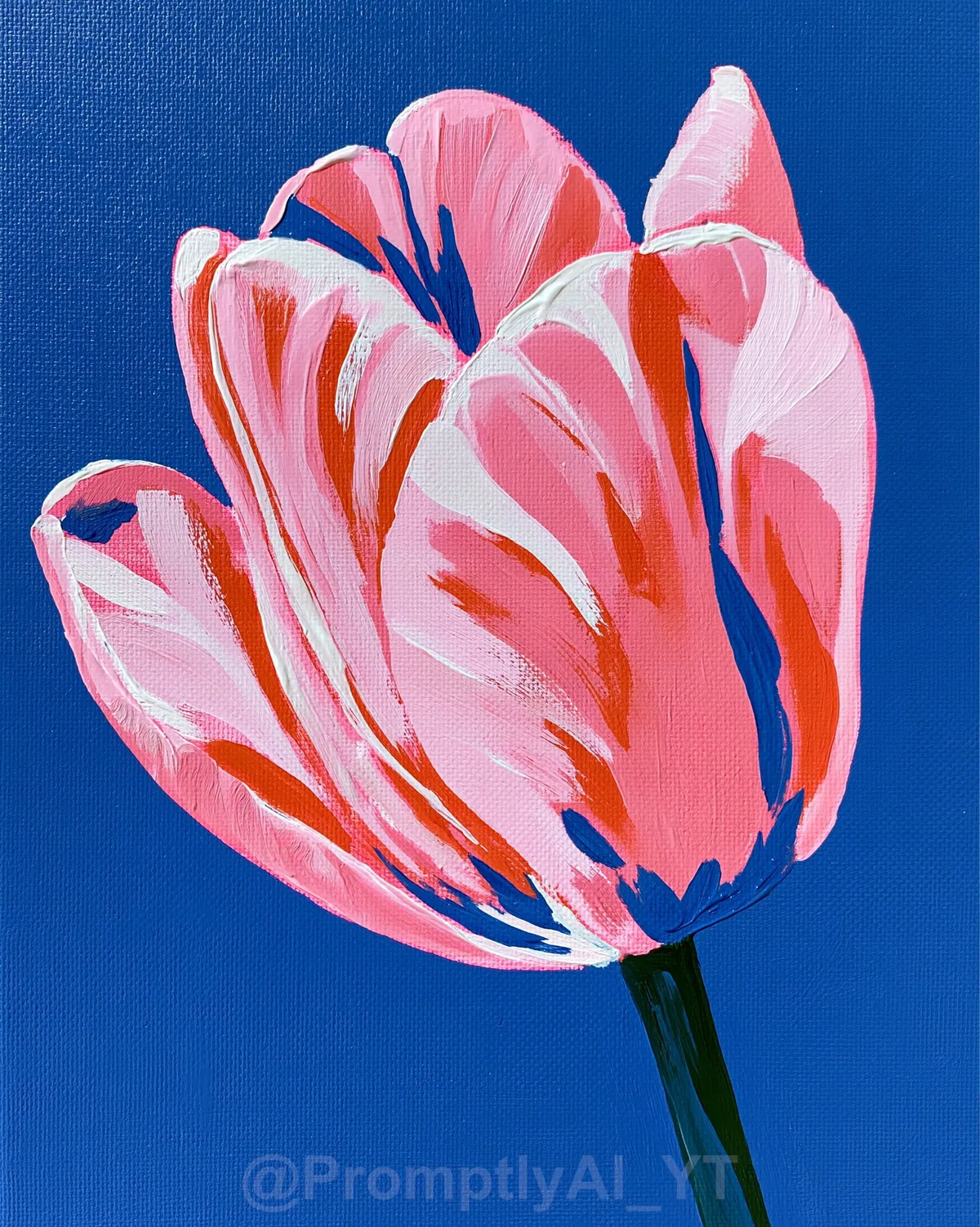 Tulip, Glossy Brush strokes, Low Angle shot, prompt example