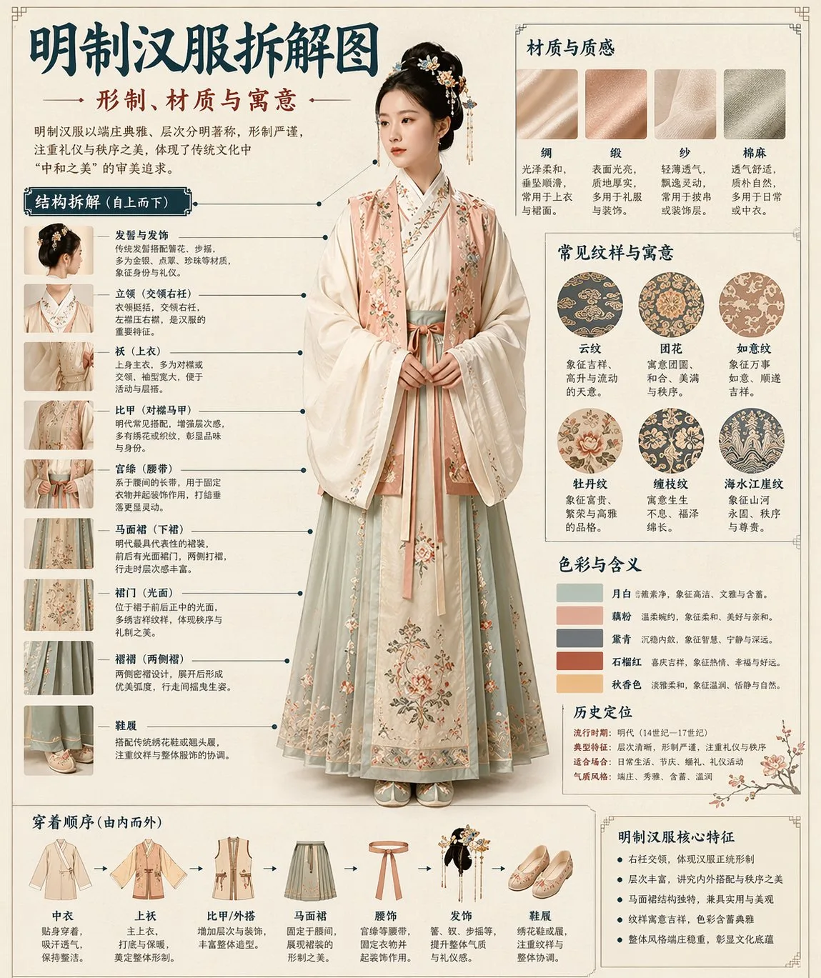Museum-Style Hanfu Breakdown Infographic prompt example