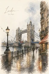 London Travel Journal Illustration