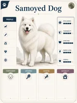 Xiaohongshu Minimal Knowledge Card Series Samoyed Dog Clean Friendly Full Body Dog Illustr