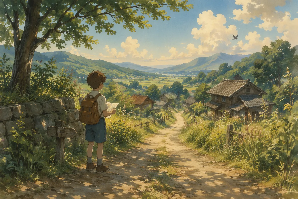 Hand Drawn Pastoral Animation Film Background AI 4