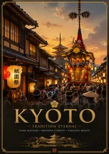 Epic Nature Tourism Photography Poster Kyoto Wooden Machiya Street And Lanterns Gion Ma