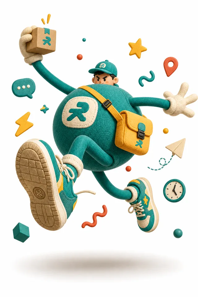 Exaggerated Soft Sculpture 3D Character AI prompt example