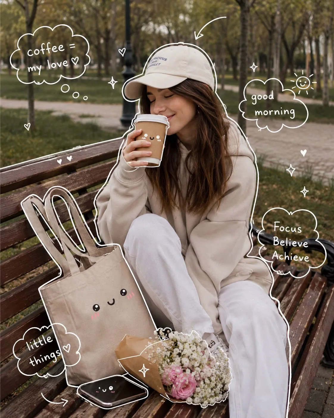Cozy Aesthetic Girl Park Aesthetic Lifestyle Photography