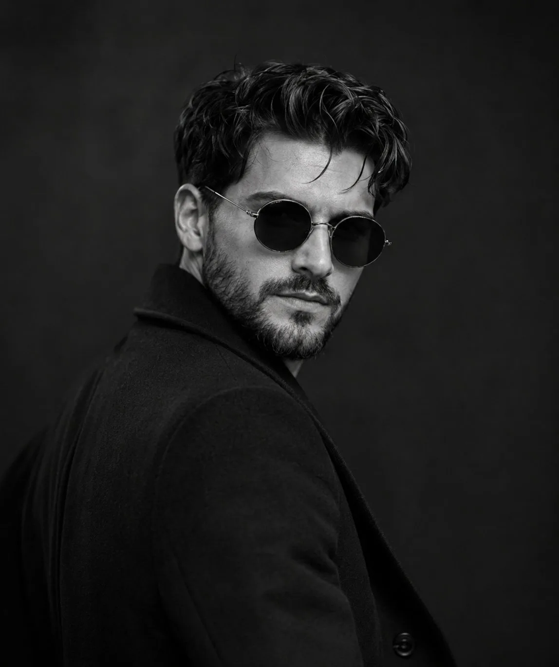 Ultra Realistic Black White Fashion Portrait Confident