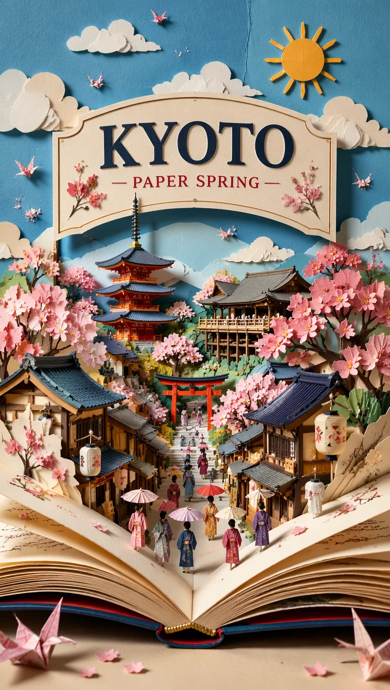 Handcrafted 3D Pop Up Storybook Travel Illustration AI 3
