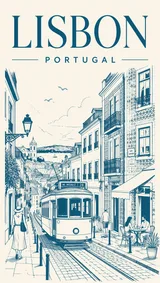 Minimalist Line Art Everyday City Travel Poster Variant 03