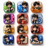Personalized 3D App Icon Grid Generic App Grid Cute Creator