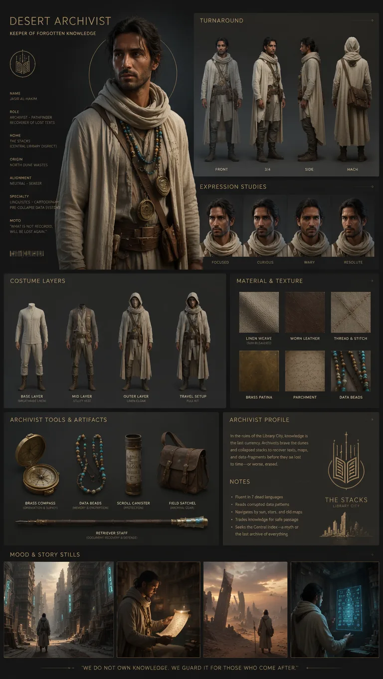 Cinematic Character Design Board AI 3