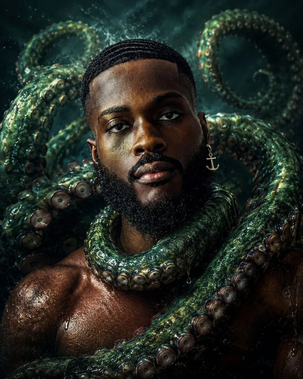 Surreal Cinematic Portrait Upload Wearing Anchor Shaped