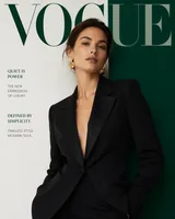 Minimal Fashion Magazine Cover Vogue Adult Editorial Model With Elegant Posture