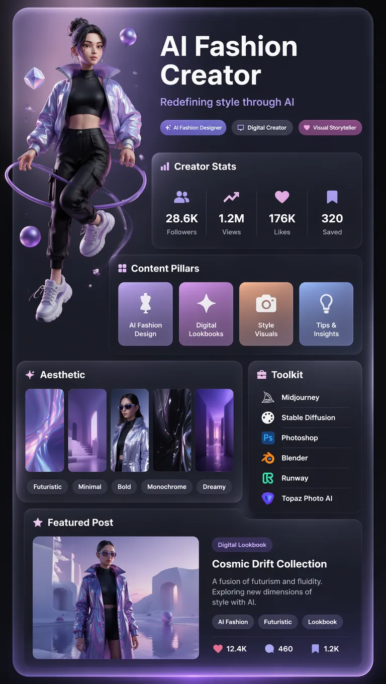 Xiaohongshu 3D Profile Card AI prompt example