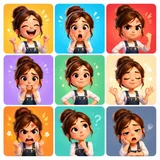 Consistent Avatar Emotion Grid Variant 02