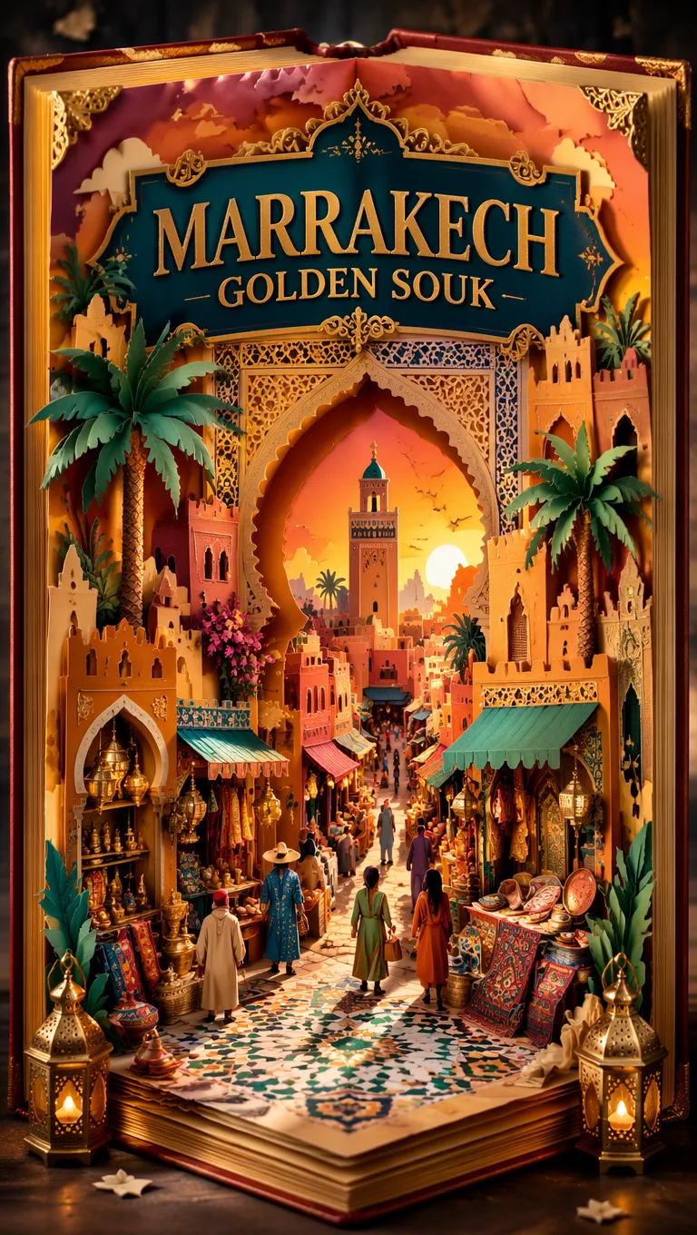Handcrafted 3D Pop Up Storybook Travel Illustration AI