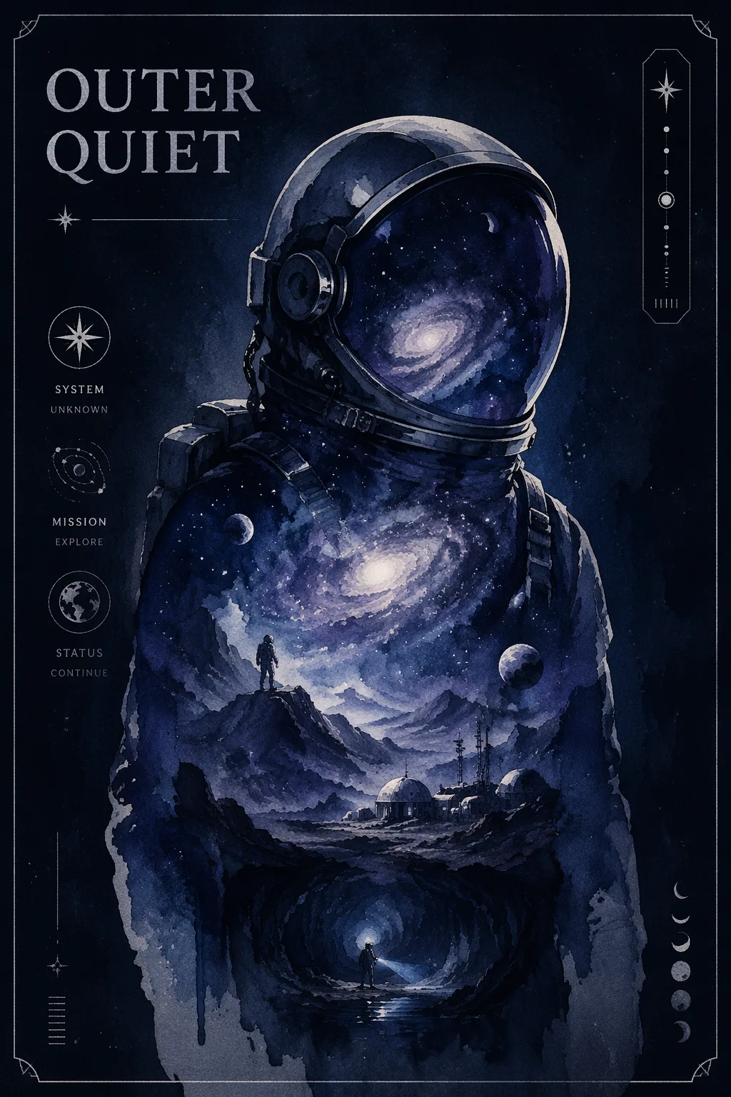 Silhouette Universe Collectible Poster AI prompt example