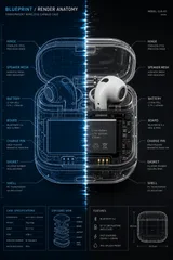 Technical Product Visualization Blueprint Render Anatomy