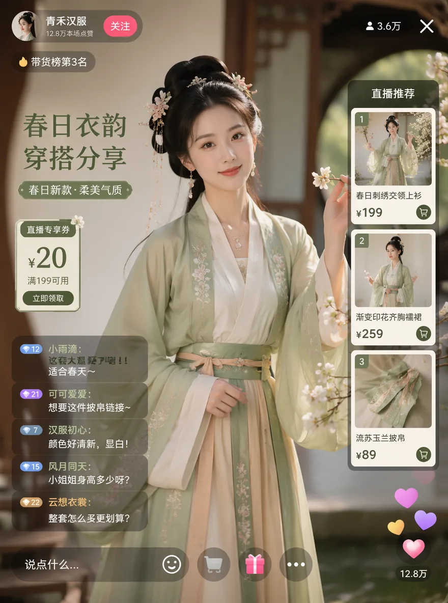 Ancient Style Livestream UI Screenshot AI prompt example