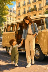 Image To Image Family Storybook Camper Illustration Variant 02