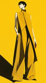 Yellow Black Japanese Fashion Cover Illustration Vogueai 20260610 Japanese Fashion Magazine Cover Yellow Black