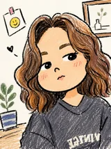 Smiling Expression Cute Hand Drawn Chibi Girl