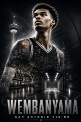 Wembanyama San Antonio Double Exposure Basketball Poster