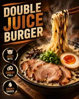 High Impact Commercial Food Double Juice Burger Commercial Poster Variant 02