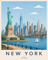 Create Premium Editorial Travel Poster Illustration Destination