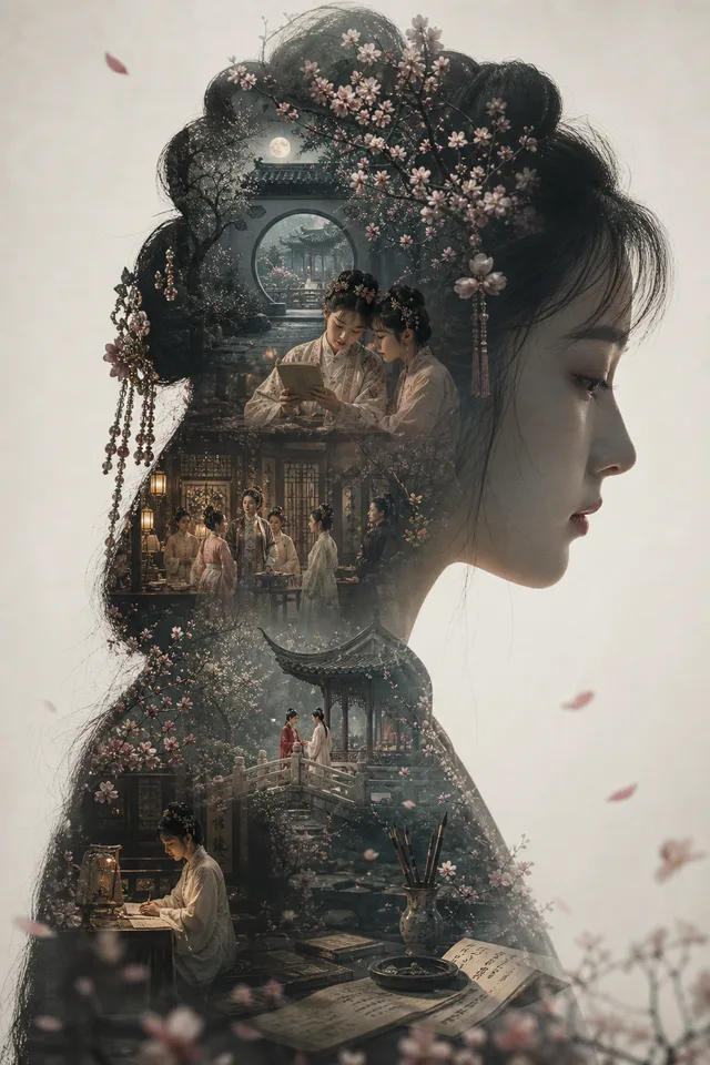 Cinematic Silhouette Narrative Poster AI prompt example