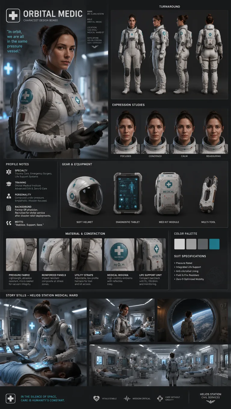 Cinematic Character Design Board AI 2