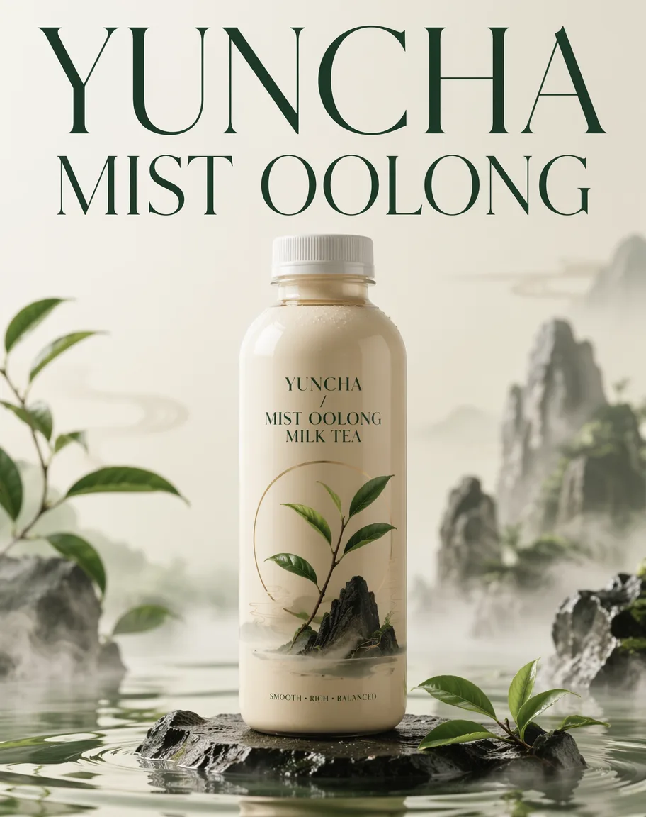 New Chinese Tea Beverage Packaging Hero Poster AI 2