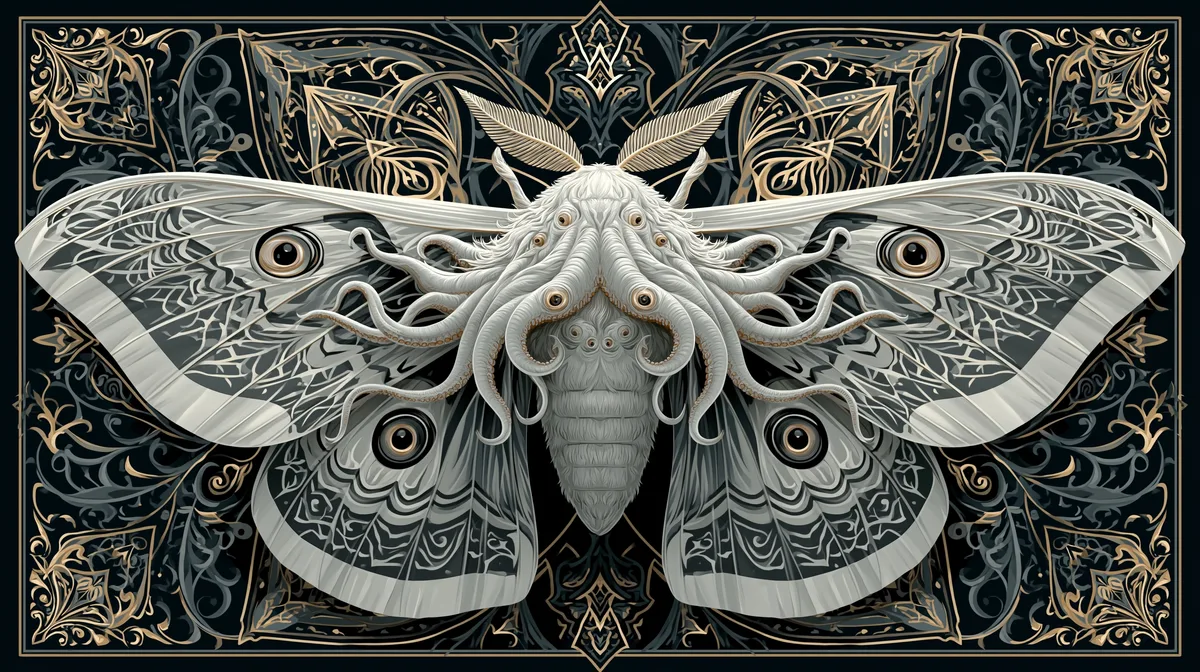 Version 2 Lovecraftian Moth Based Emperor Moth prompt example