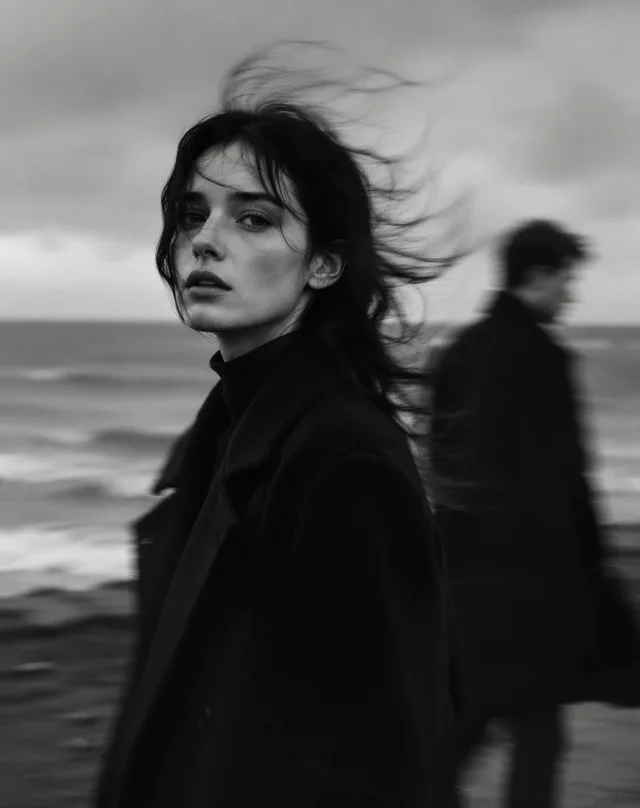Reusable Bw Cinematic Emotional Portrait prompt example