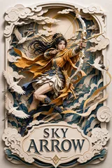 Layered 3D Papercraft Anime Hero Poster Sky Arrow
