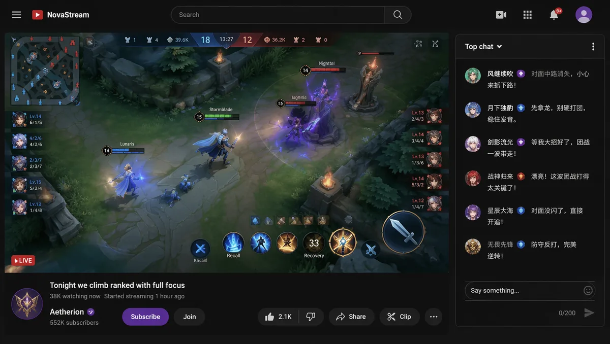 YouTube Live Screenshot Generator AI prompt example