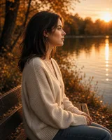 Image To Image Golden Hour Lakeside Editorial Portrait Variant 02