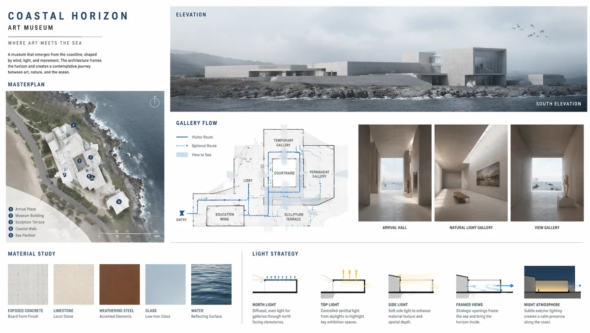 Architectural Competition Presentation Board AI 2