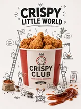 Doodle Product Miniature Ad Crispy Little World