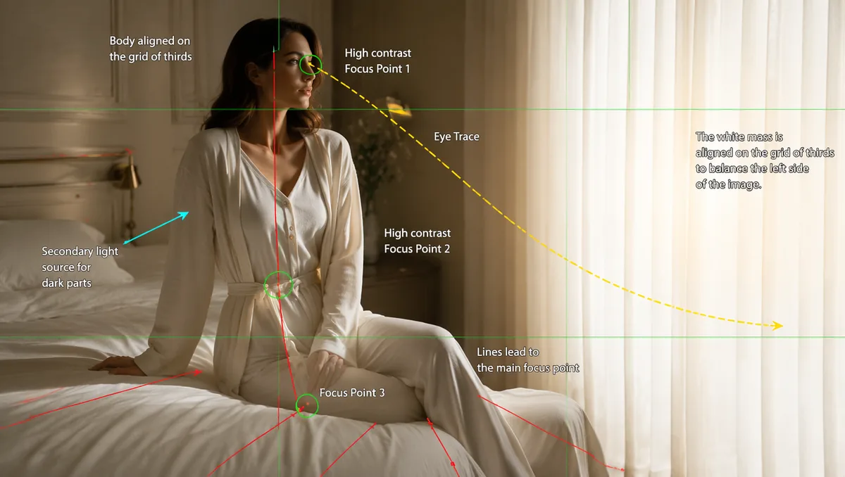 Cinematic Bedroom Fashion Editorial Composition Analysis Frame AI 3