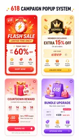 UI Popup Concept Board 618 Campaign Popup System