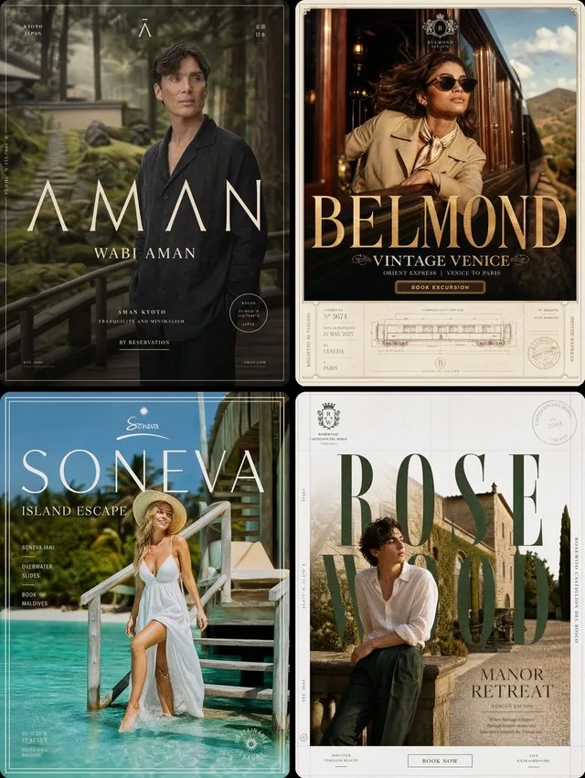 Luxury Resort Editorial Campaign Visual prompt example