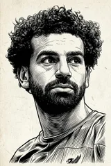 Full Prompt Black White Engraved Portrait Illustration